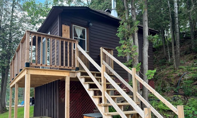 Bowman Ski Chalet | [# 3 The Wolf] A log loft.