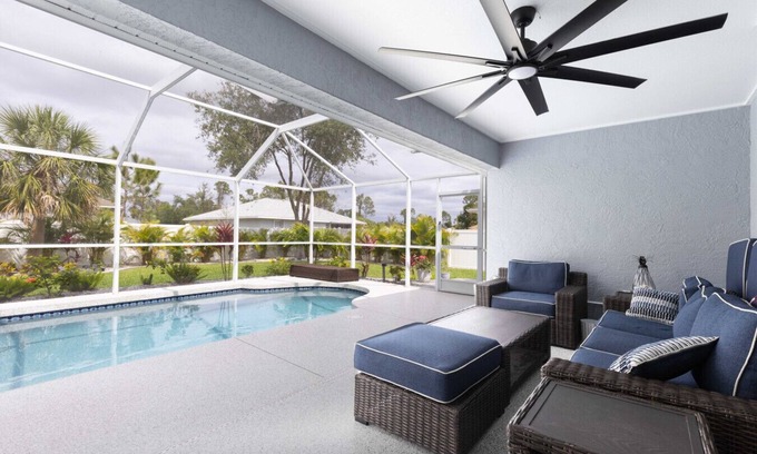 North Port House | 3BR Home with Pool & Parking, Solar Power