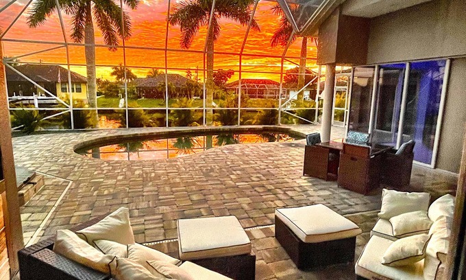 South Gulf Cove House | 4 Bedroom Gulf Coast Waterfront Paradise with heated pool, hot tub & Boat Dock!
