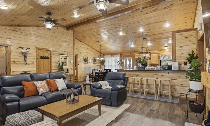 Lake Houston Cabin | 5 miles from Lake Houston! Cabin with pool, fire pit, and more