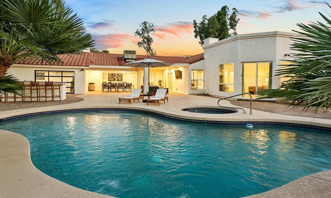 Village Estates House | 8-BR Luxury Retreat w/Pool, Sport Court & 15% OFF 7+ Night Stays! Palms Away