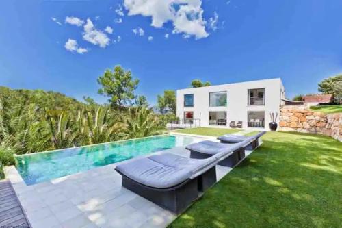 Vallauris Villa | 9m of center, Cannes high luxe Villa Mila 6bdrooms heated pool Sauna cinema fitness