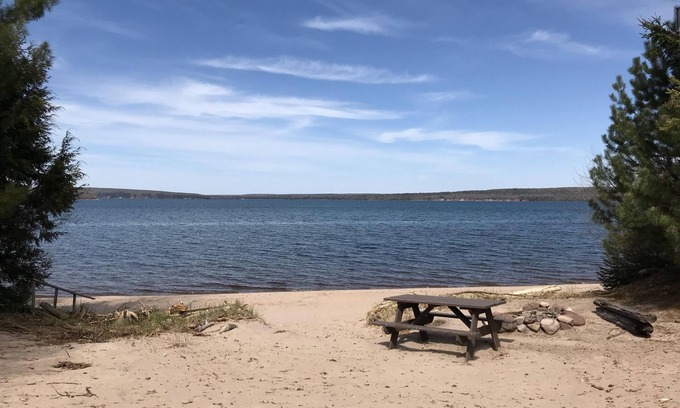 Munising Cabin | A Grand Island View on a Big Sandy Beach, Fireplace, Screened porch!