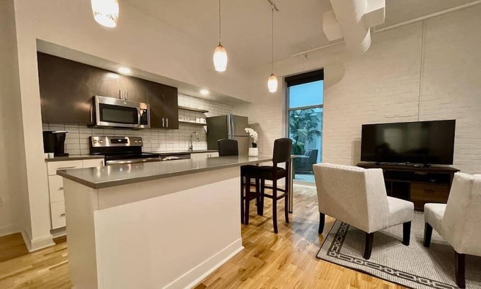 Old Market Apartment | A historic 700 square foot Atrium loft in the heart of the Old Market