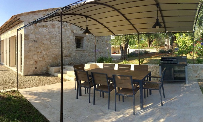 Les Maillans House | A stone farmhouse in the countryside surrounded by olive trees