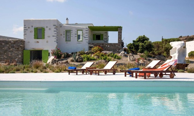 Paros Villa | A Stone Made Villa with 2 Private Pools and Sea View at Unique Prices