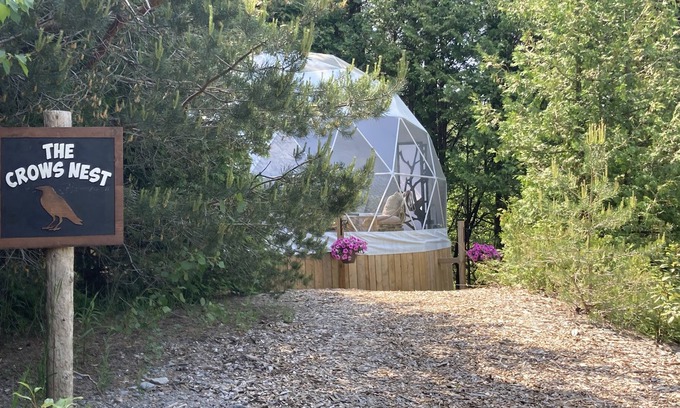 Tyrone RV Rental | A unique geodome glamping experience in the Oak Ridges Moraine Forest.