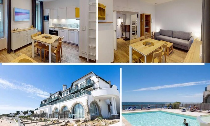 Batz-sur-Mer Apartment | Accès direct plage et piscine - Entre mer et marais salants