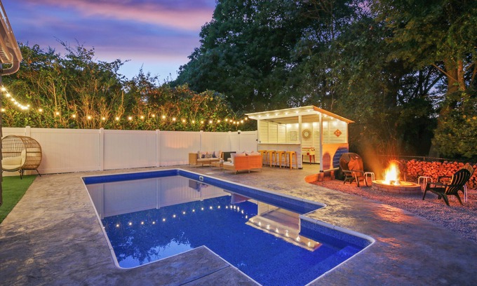 Pawcatuck House | Affordable Luxury Resort Home with an In-Ground Heated Pool & Hot Tub. Sleeps 10