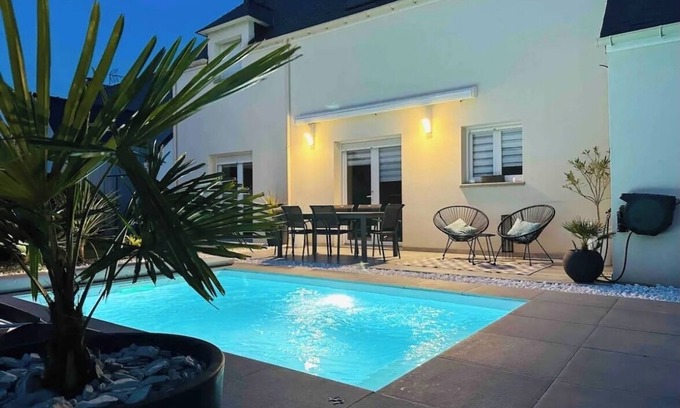 Saint-Andre-des-Eaux House | Agréable Maison Avec Piscine Chauffée Tout Confort Proche la Baule