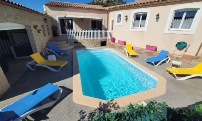 Montredon-des-Corbieres Villa | Air-conditioned villa 140m² + private swimming pool + wifi + independent arrival.