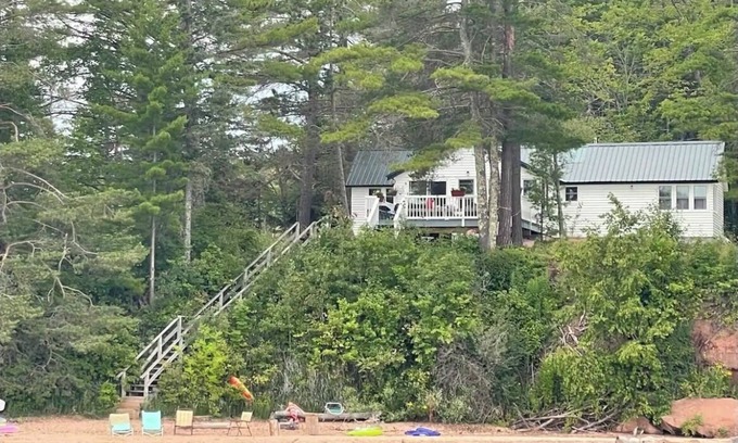 Washburn Cottage | All season cottage with sauna overlooking the private beach on Lake Superior