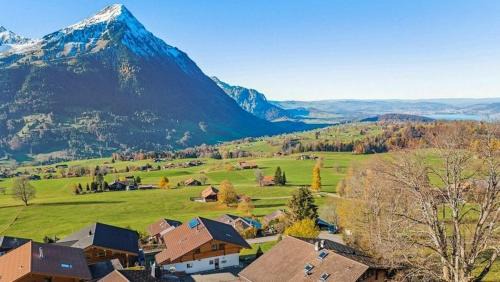 Reichenbach im Kandertal Apartment | Alpine View Chalet Private Garden & Lake Views