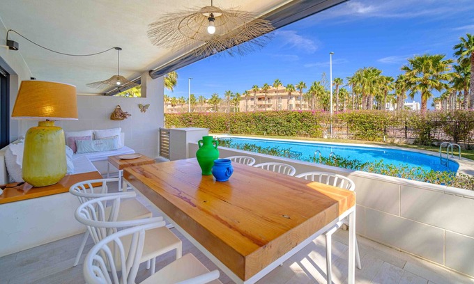 Javea Apartment | Altamar Plus Namaste Apartment Javea Arenal, with AC, Terrace, and Pool