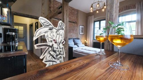 Torgau Apartment | Altstadt Apartment in Torgau mit Balkon und Kunstgarten