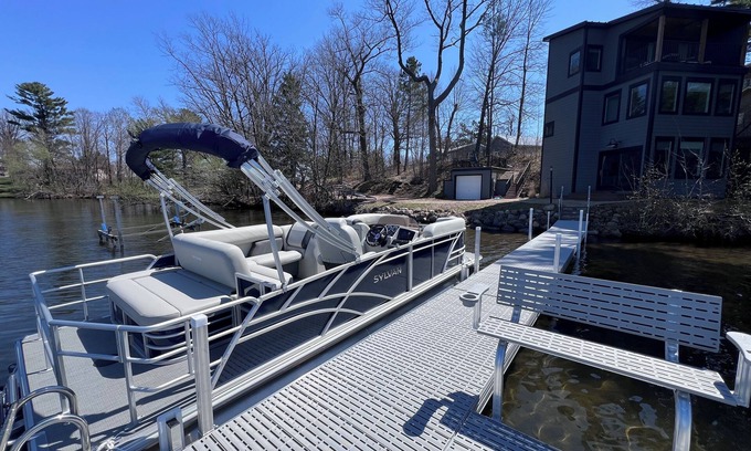 Turtle Lake House | Amazing fall colors, modern lakefront home with fire pit, dock, optional pontoon