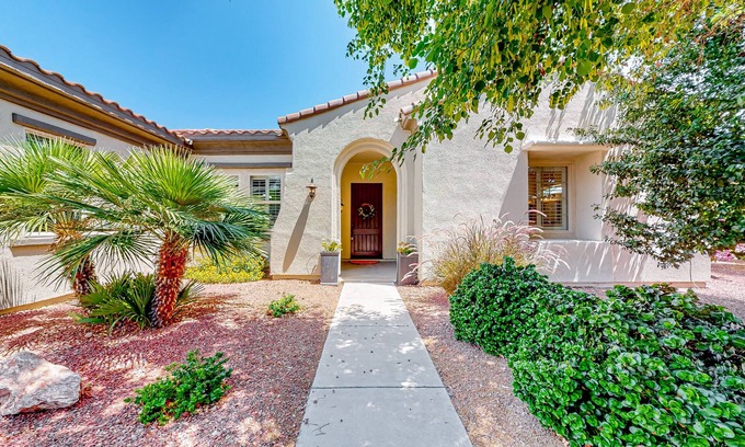 Corte Bella House | Amazing home with fitness room, tennis court, hot tub, pool, kitchen, & patio