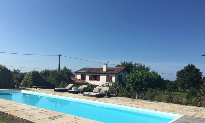 Ascain House | Amazing house with heated pool, panoramic view