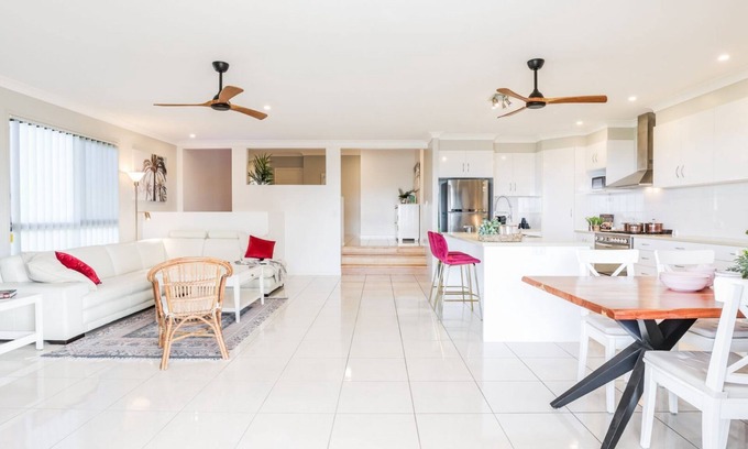 Agnes Water House | AMORE HOLIDAY HOUSE - Stunning family property capturing sea breezes & ocean views.