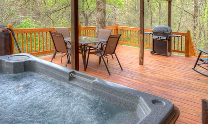 Clarkesville Cabin | Amy's Creek 1 - Dog Friendly Cabin with Creekside Views and Covered Deck