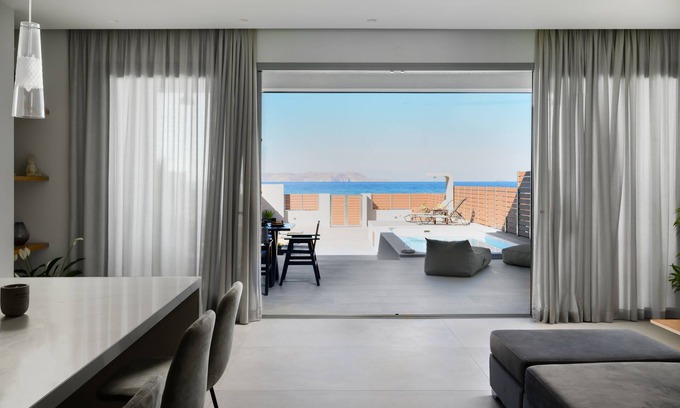 Gournai Villa | Anasa Luxury Seafront Villa with Heated Pool