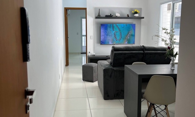 Canto do Forte Apartment | Apartment with backyard and gourmet area Beautiful and cozy in Canto do Forte!