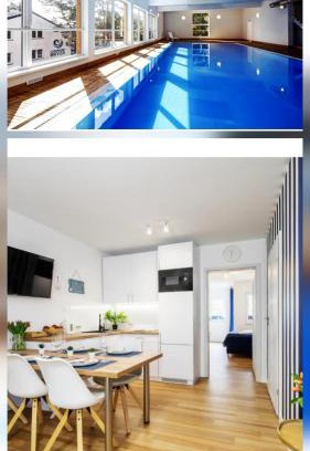 Poddabie Apartment | Apartament 11B Niebieskie Apartamenty Poddąbie dawniej Blue Marine z basenem krytym, odkrytym, salą zabaw, animacjami