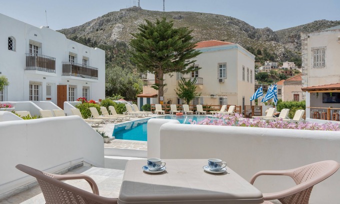 Kalymnos Town Apartment | Apartment 'Double Room No 1' with Mountain View, Wi-Fi and Air Conditioning