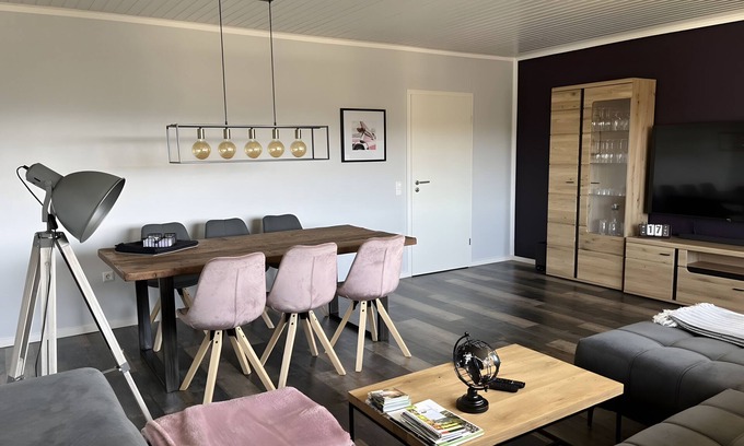 Herscheid Apartment | Apartment 'Haus Blumenglück' with Private Terrace, Shared Garden and Wi-Fi