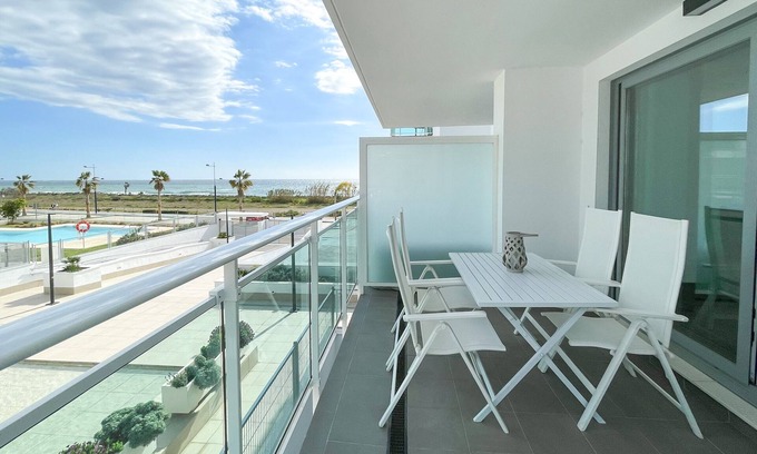 El Morche Apartment | Apartment 'Paraiso Duna 2' with Sea View, Wi-Fi and Air Conditioning