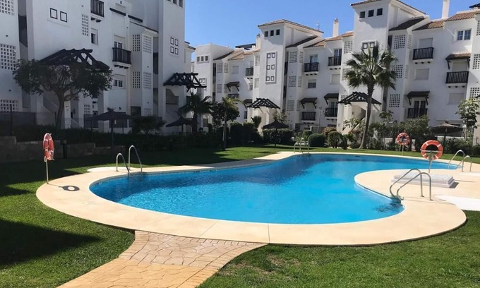 San Luis de Sabinillas Apartment | Apartment "Residencial Duquesa 0412 Bajo A" with Shared Pool & Wi-Fi