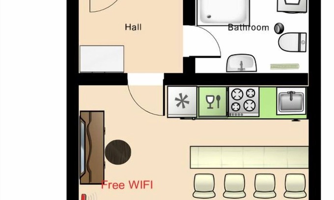 Karlovy Vary Apartment | Apartment with 2 rooms, kitchenette and bathroom for 2-4 people