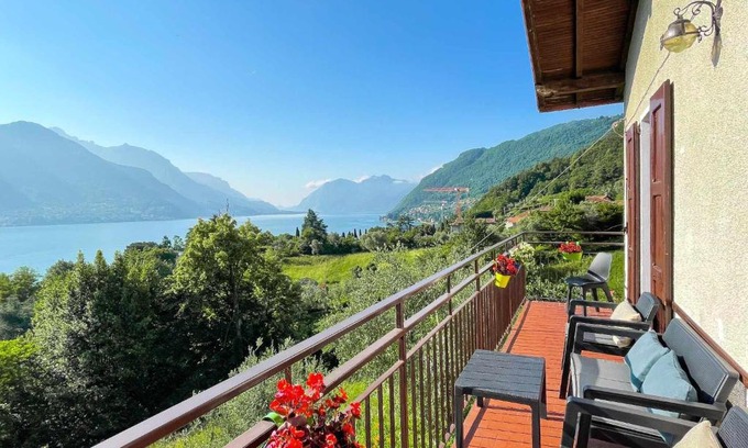 Visgnola Apartment | Appartamento Tivano, balcone con vista lago