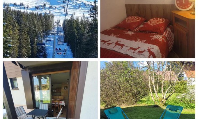 Les Rousses Apartment | Appartement Le Flocon, Joli petit Cocon 4 pers en Rez de Jardin Draps inclus