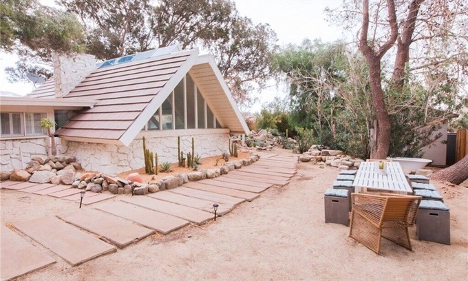 Palm Springs House | Architecturally stunning A-Frame desert home. Feat. Pool/Hot Tub/Artist Studio.