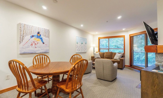 Upper Village Condo | Aspens #325 Prime Ski-in Ski-out! Pool, Hot tubs! Sleeps 6!