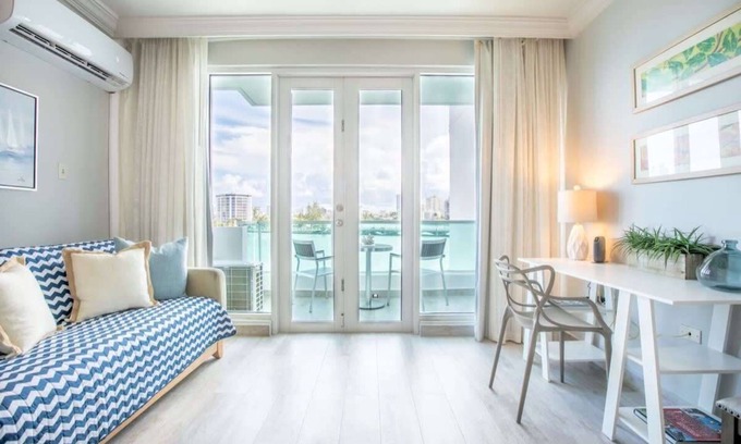 Puerta de Tierra Apartment | Atlantic View Studio | One of the best views in San Juan in a fun and trendy loc