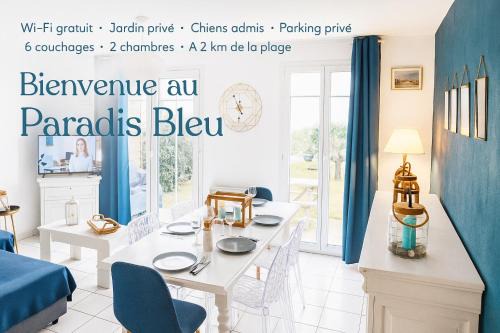 Berck-sur-Mer House | Au paradis bleu maison 6 couchages ok chiens jardin