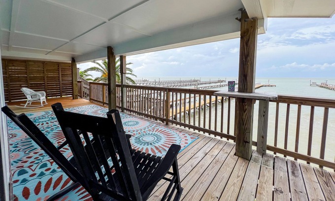 Rockport House | Bayfront beach house with amazing views, furnished deck, & dock