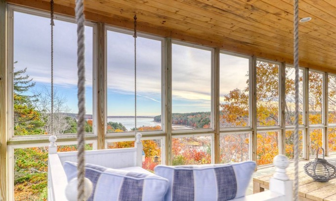 Phippsburg House | Bayfront home with 270-degree views, large deck & porch - near Popham Beach