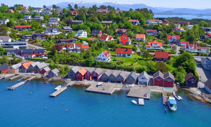 Stord House | Be enchanted by the magnificent view of the fjord in this vacation home.