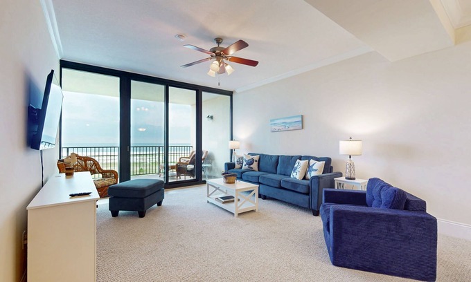 Dauphin Island Condo | Beachfront condo with pool, private balcony, and washer and dryer