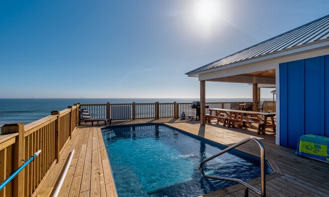 Dauphin Island House | Beachfront, Private Pool, Through Lot! - Beach Happy
