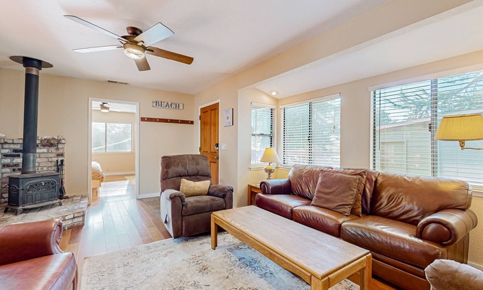 Inglenook House | Beachside hideaway with deck, hot tub, grill, & wood stove - dog-friendly