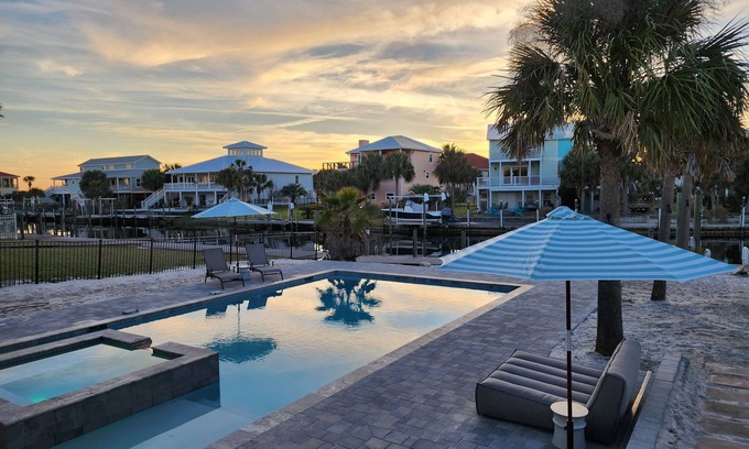 Perdido Key Coves One House | Beautiful Beach Home- 3 min walk to beach-Boat dock in back yard & private pool