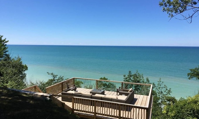 Benton Charter Township Villa | Beautiful Lakeview Property with the private beach