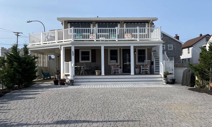 Seaside Heights House | Beautiful Ocean View Steps to the Beach & Boardwalk with Wraparound Deck