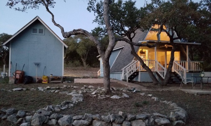 Spring Branch House | Beautiful renovated AFrame with beautiful water view in private 5 acre property