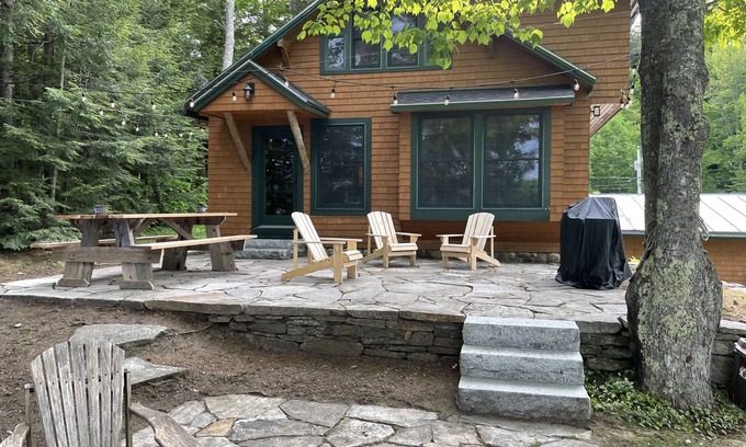 Belgrade House | Belgrade Lakes getaway with private swim dock, outdoor living, & canoe/kayaks