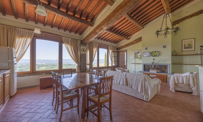 Loro Ciuffenna Apartment | Biancospino superior flat in VILLA with POOL